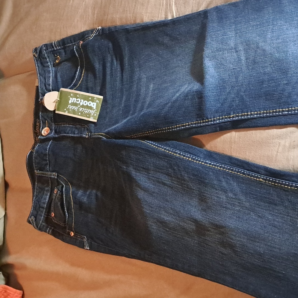 Justice brand jeans, size 16, blue dark wash, boot cut
